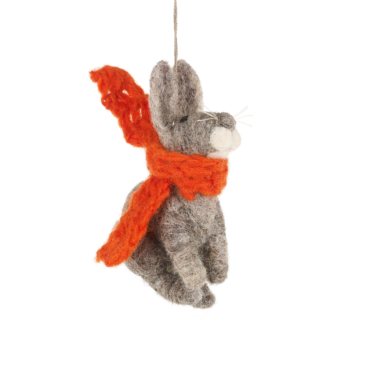Bunny with Orange Scarf Felt Hanging Decoration
