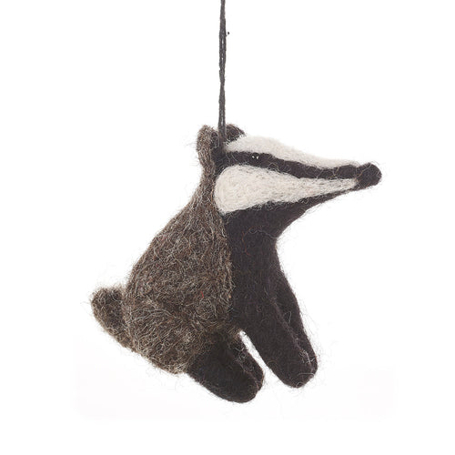 Bertie Badger Felt Hanging Decoration