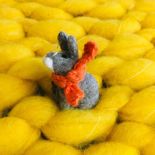 Bunny with Orange Scarf Felt Hanging Decoration
