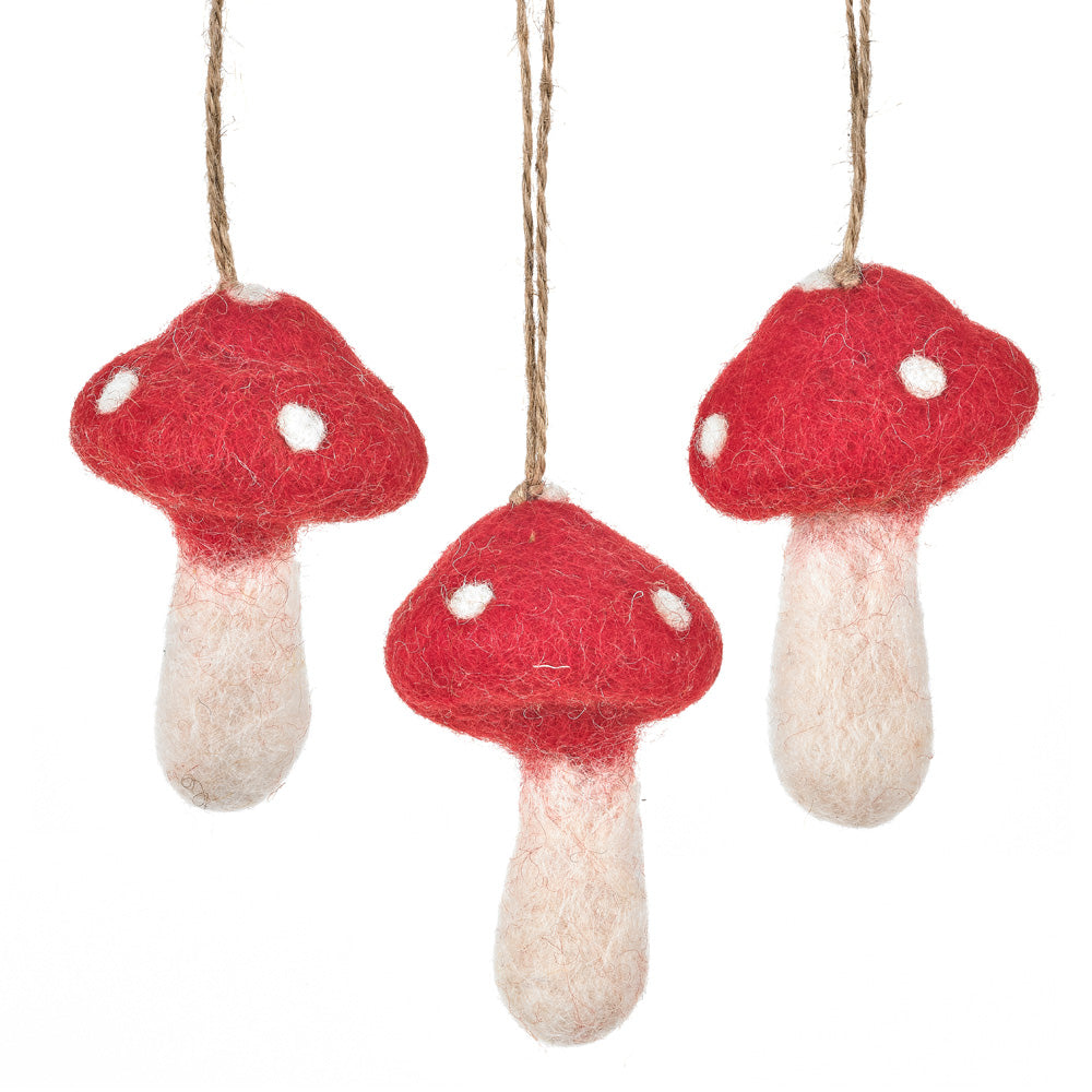 Toadstools Felt Hanging Decorations (Set of 3)