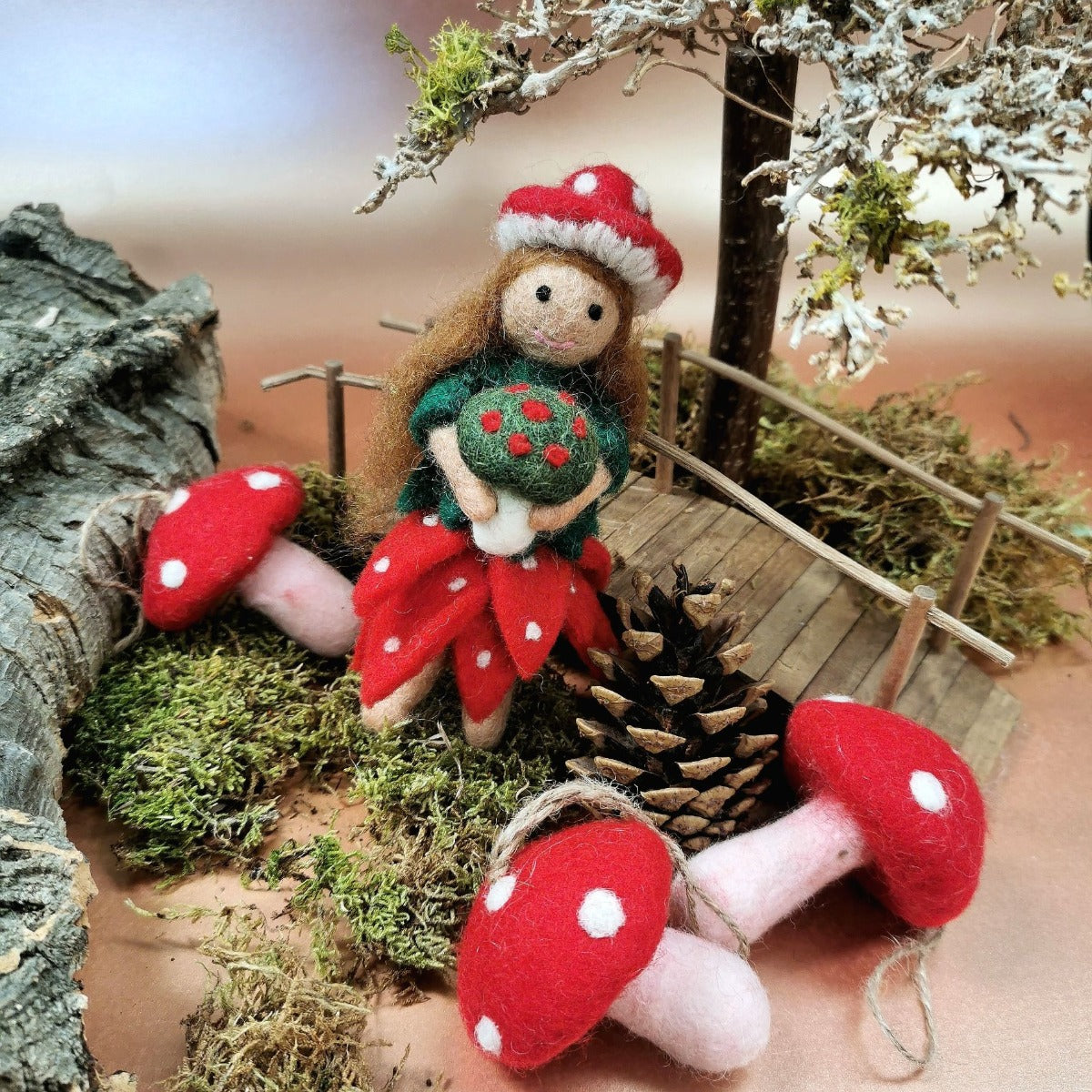 Toadstools Felt Hanging Decorations (Set of 3)