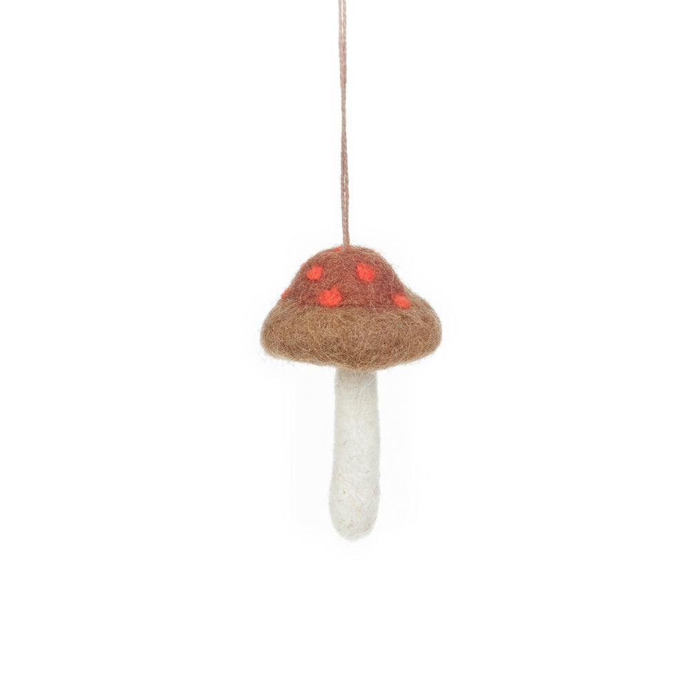 Wild Foraged Mushrooms Felt Hanging Decorations (Set of 3)