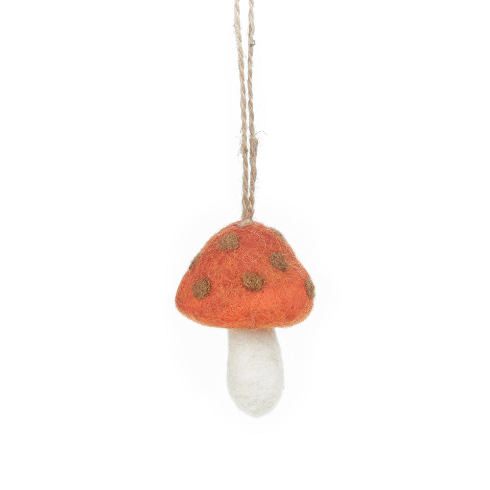 Wild Foraged Mushrooms Felt Hanging Decorations (Set of 3)