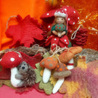 Wild Foraged Mushrooms Felt Hanging Decorations (Set of 3)