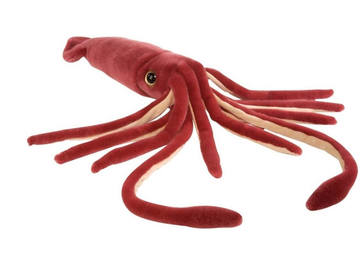 Horizontally mirrored view of Giant Squid plush toy (55cm)