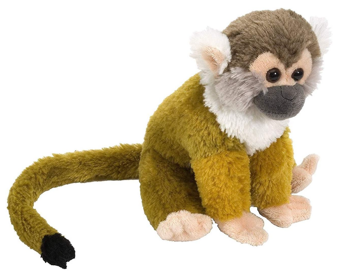 Horizontally mirrored view of Squirrel Monkey plush toy (20cm)